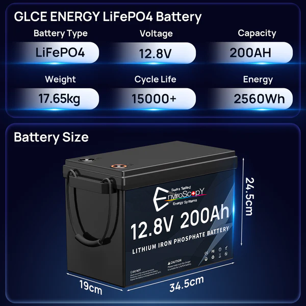 12V 200Ah LiFePO4 Battery Mini