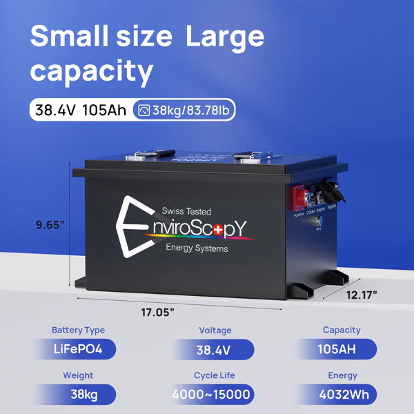 38.4V 105Ah LiFePO4 Golf Cart Battery